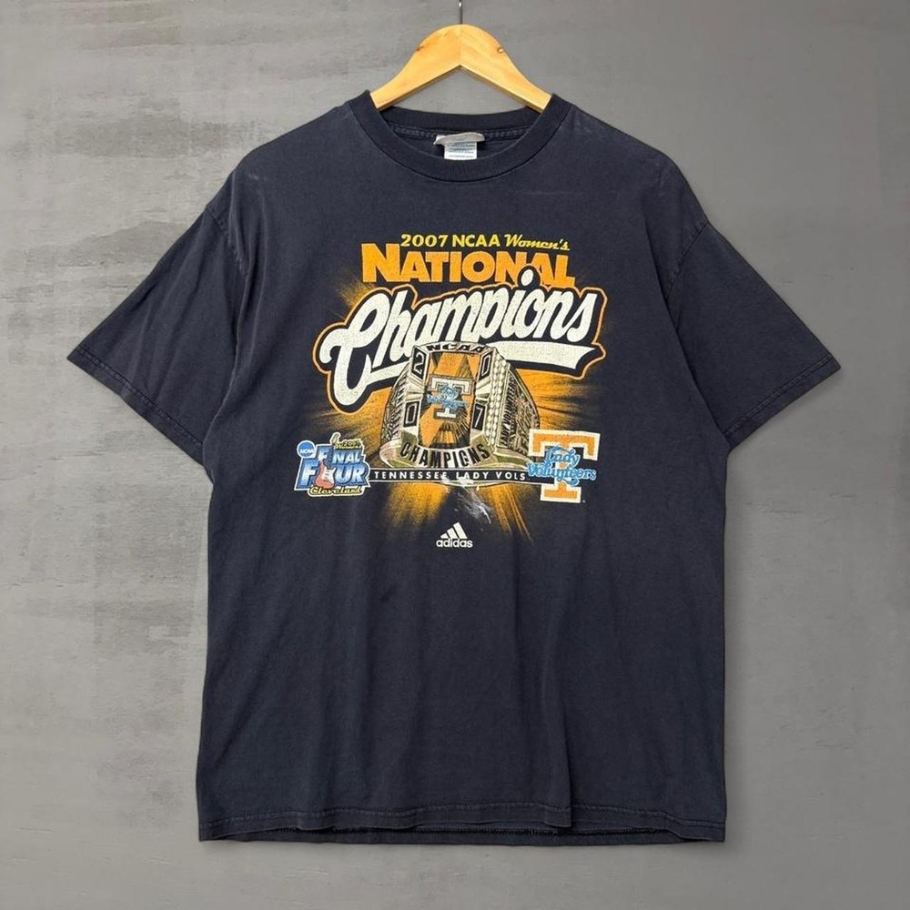 Vintage Adidas T-Shirt Black NCAA Women's Champions Tennessee Lady Vols Large